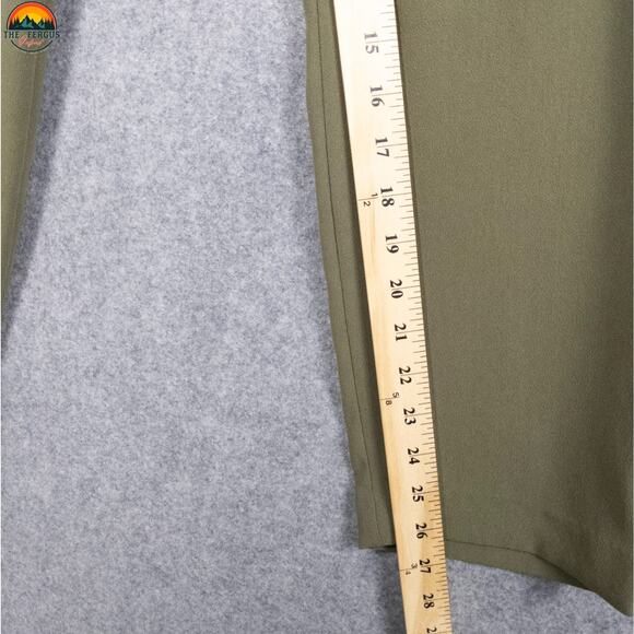 Express Ankle Pants Green Flat Front High-Rise Cargo Pockets Women's Size 12R - Picture 7 of 15